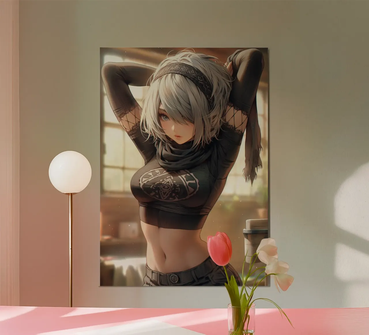 2B Nier Automata poster met houten frame van Fleur de Lys