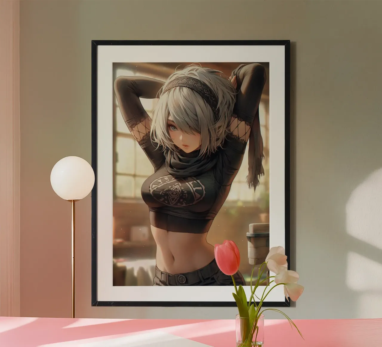 2B Nier Automata poster met houten frame van Fleur de Lys