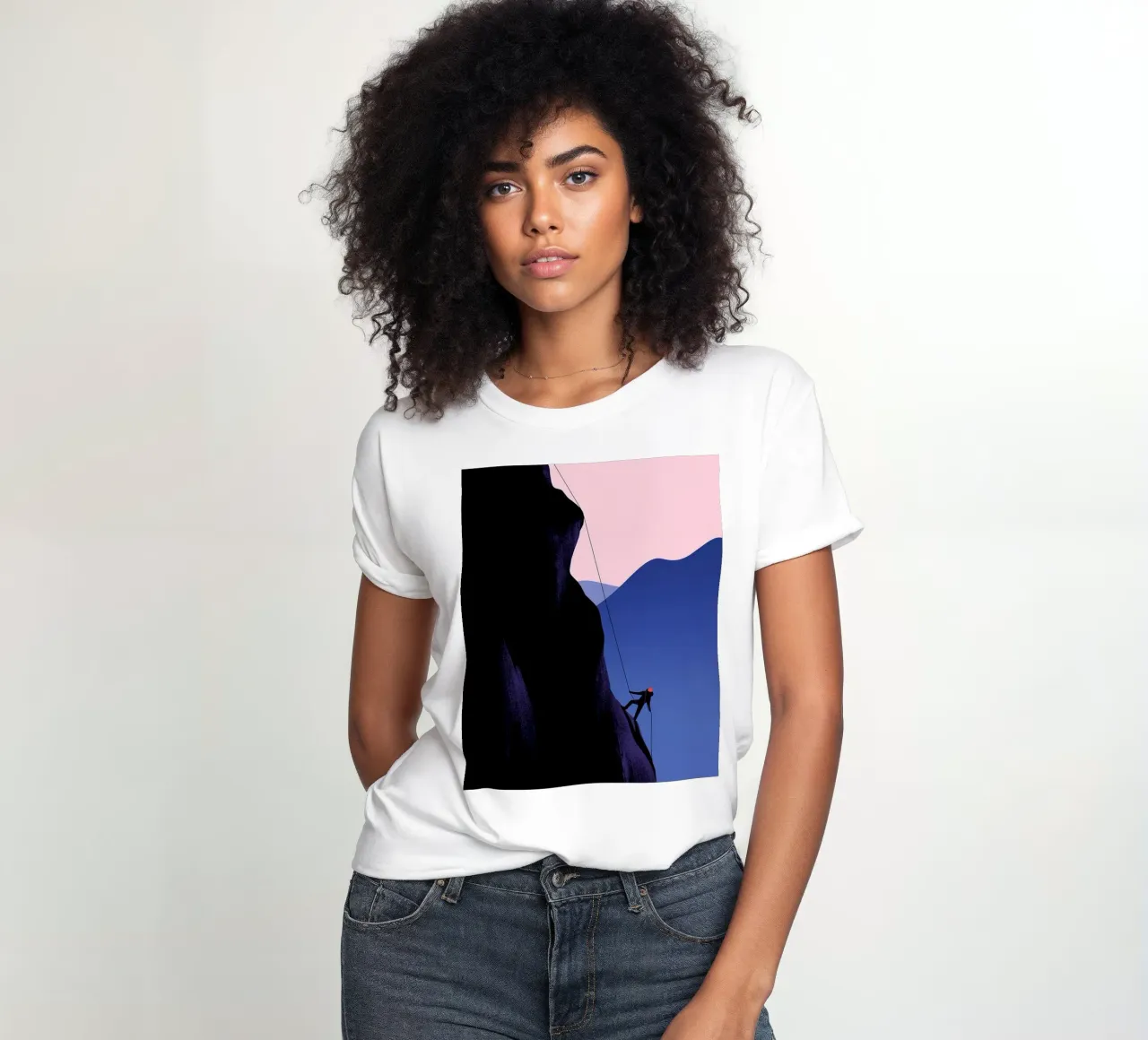 The Climb women's fitted t-shirt by cosmos studio
