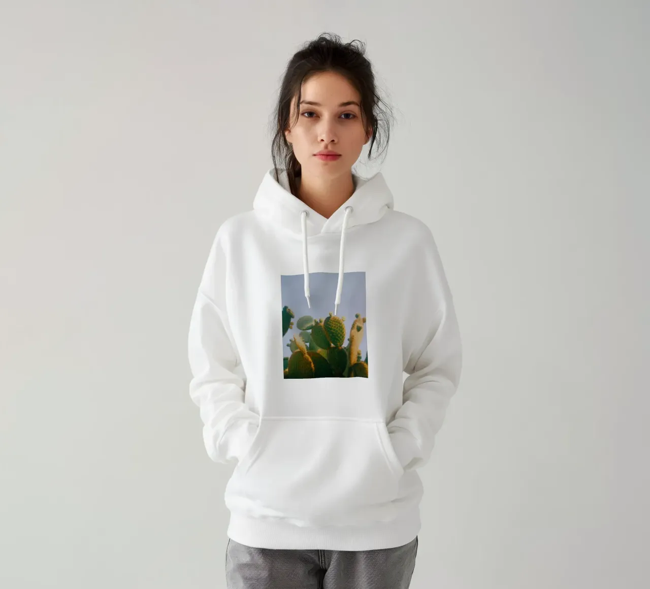cactus fico d'India felpa con cappuccio da Earthly Visions