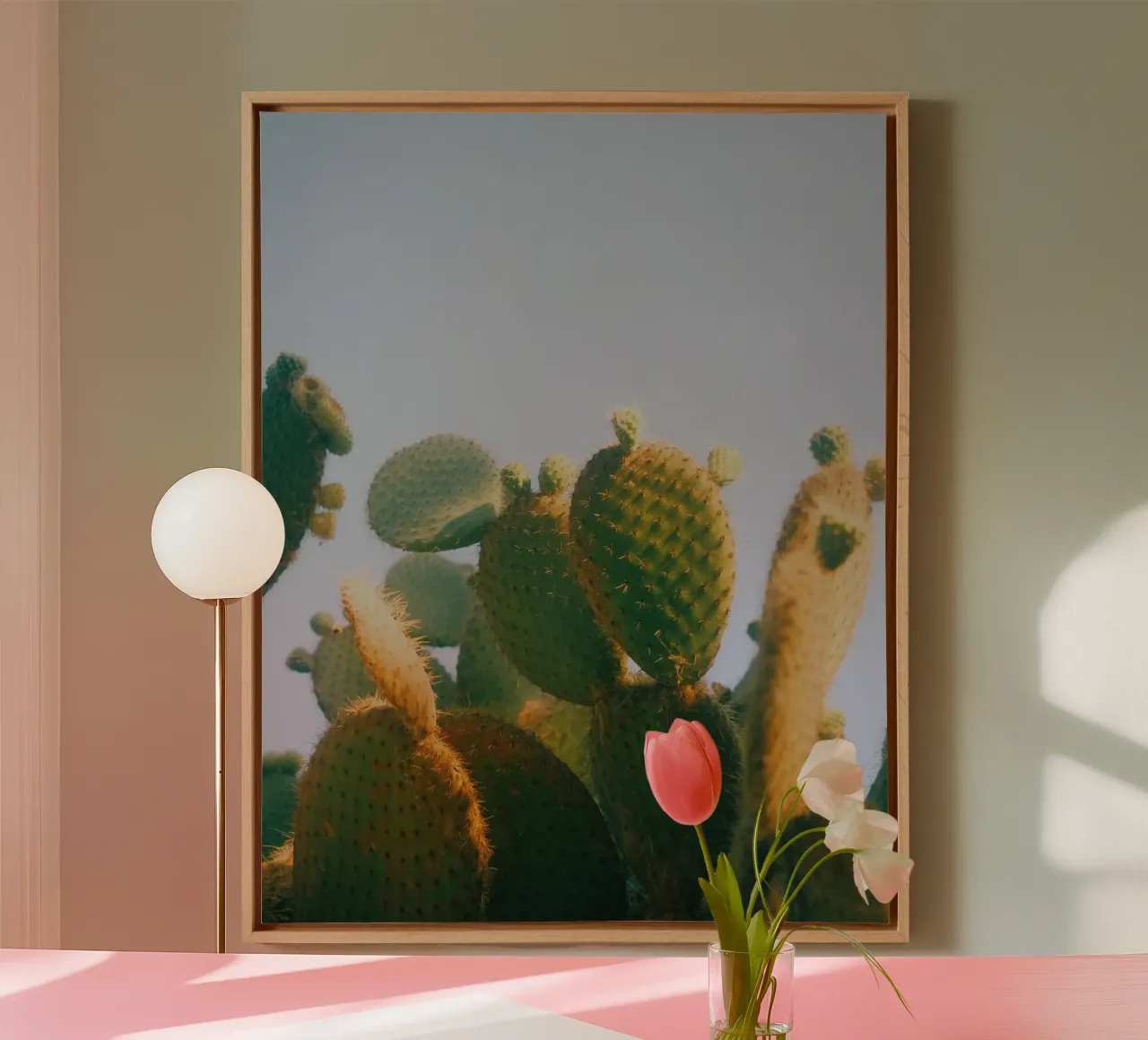 cactus cactusvijg canvas met Baklijst van Earthly Visions
