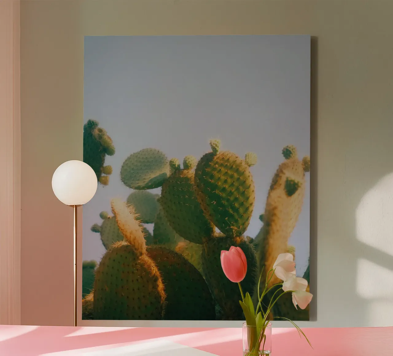 cactus cactusvijg canvas met Baklijst van Earthly Visions