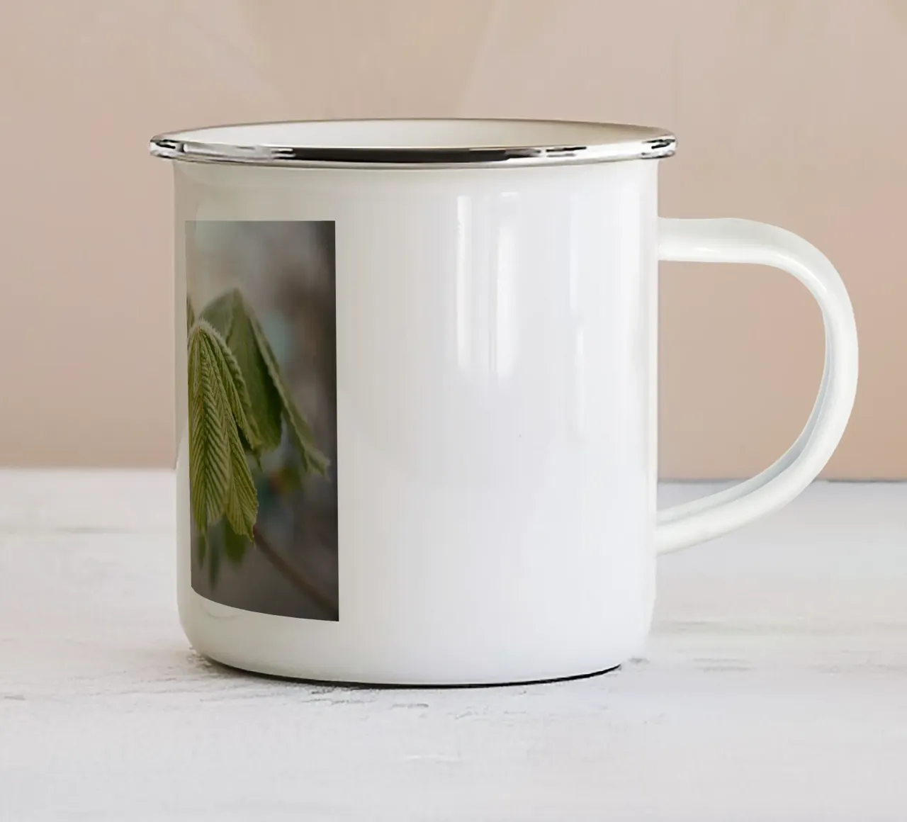 foglie di gelo tazza in smalto da Earthly Visions