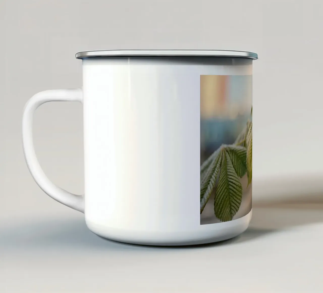 foglie di gelo tazza in smalto da Earthly Visions