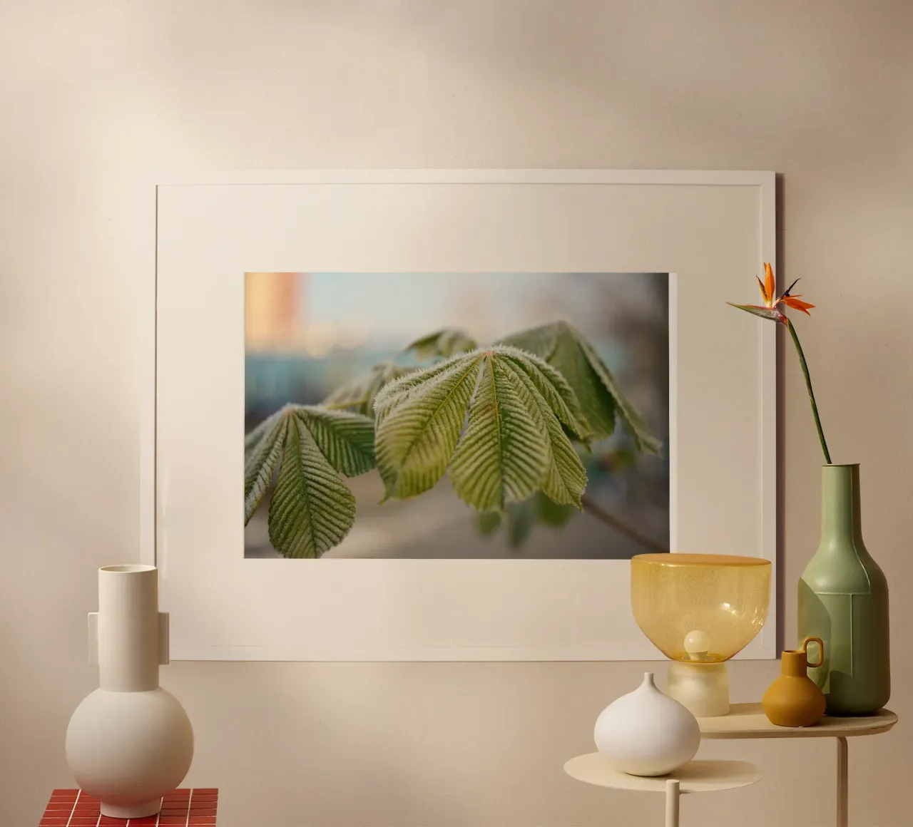 foglie di gelo poster con telaio in alluminio da Earthly Visions