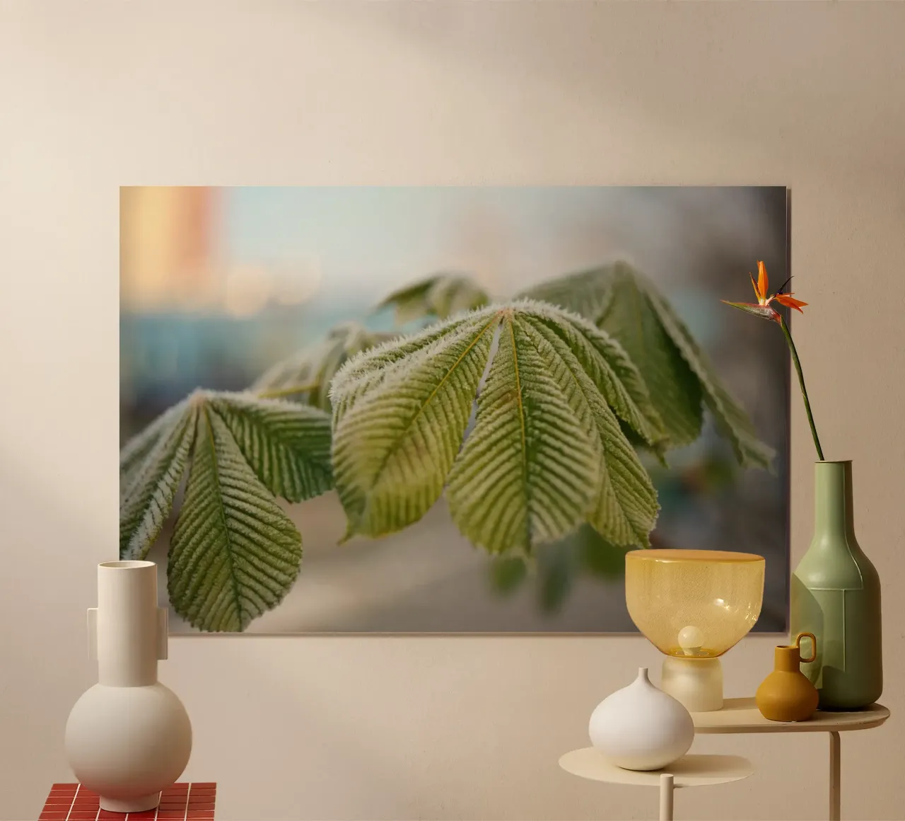 foglie di gelo poster con telaio in alluminio da Earthly Visions