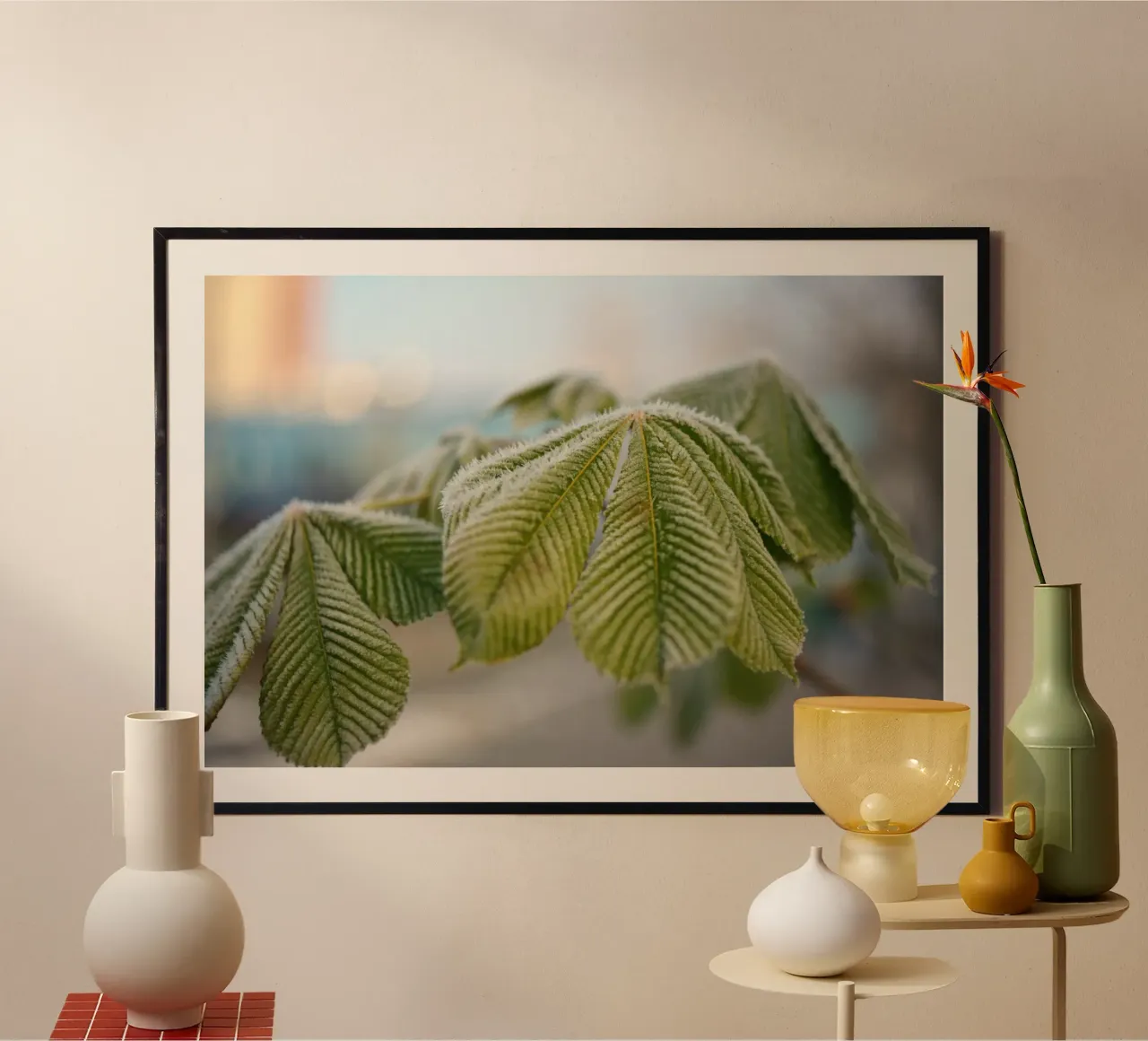 foglie di gelo poster con telaio in alluminio da Earthly Visions