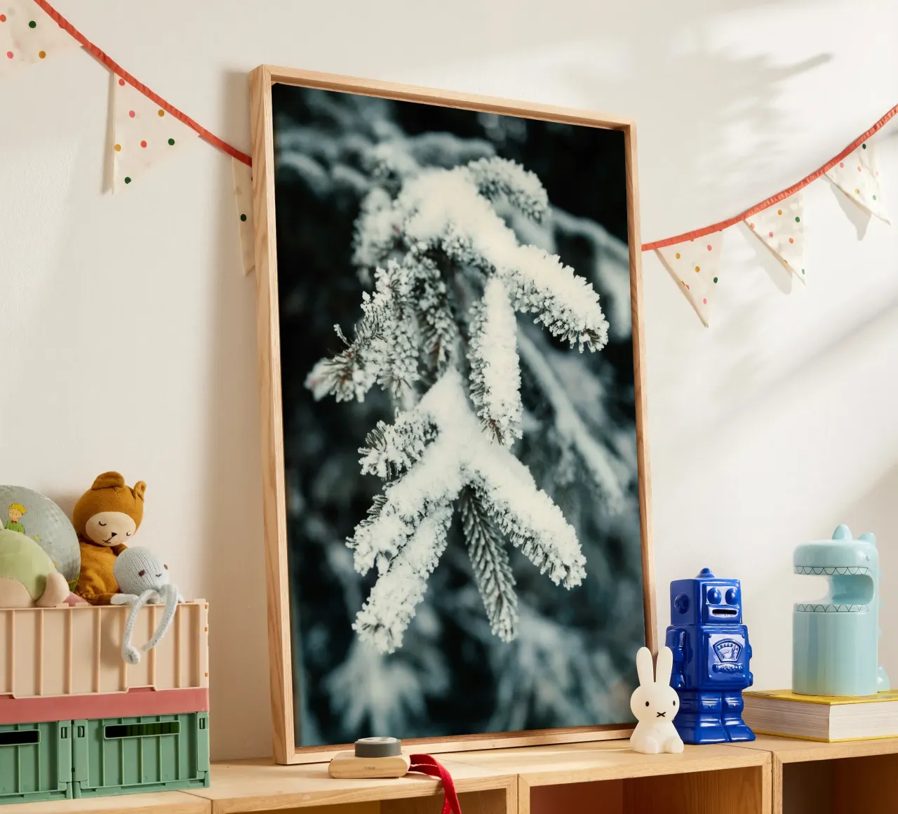 sneeuwtak canvas met Baklijst van Earthly Visions