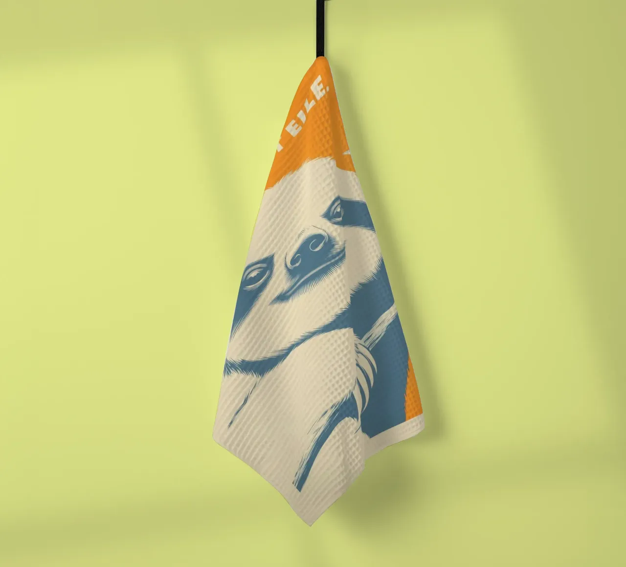 Time instead of haste | Learning from sloths tea towel by Autofocus