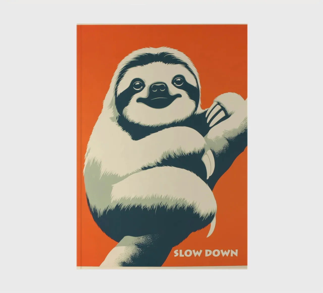 SLOW DOWN | Retro motivational poster with sloth notebook by Autofocus