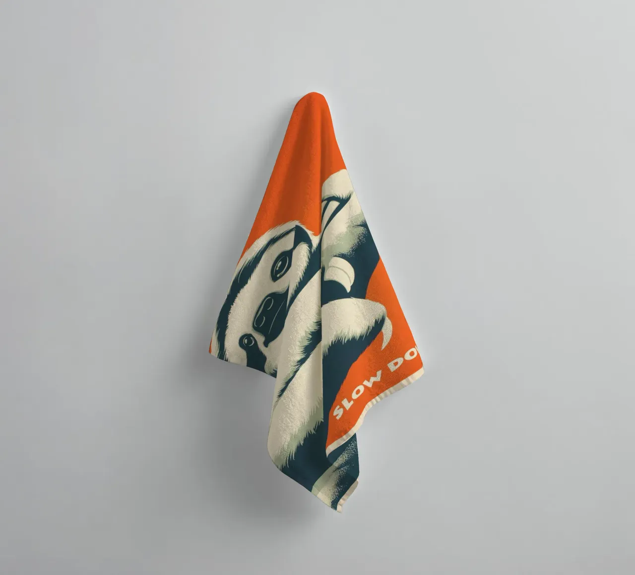 SLOW DOWN | Retro motivational poster with sloth towel by Autofocus