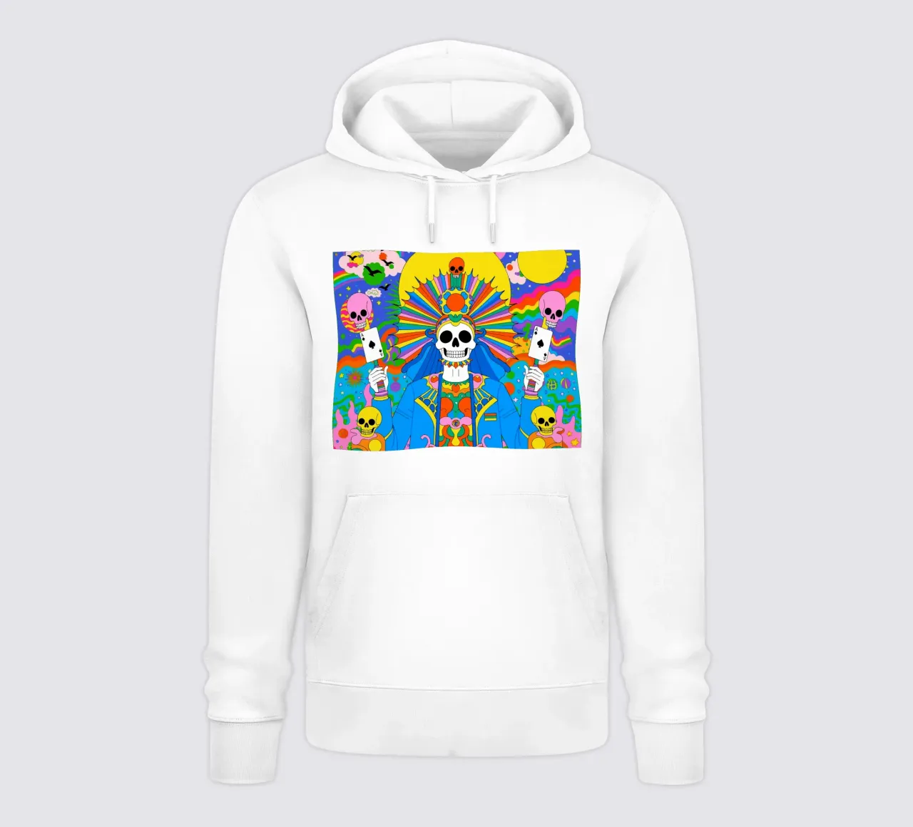 Vibrant Skull Fantasy Un viaje psicodélico sudadera con capucha de Signorino