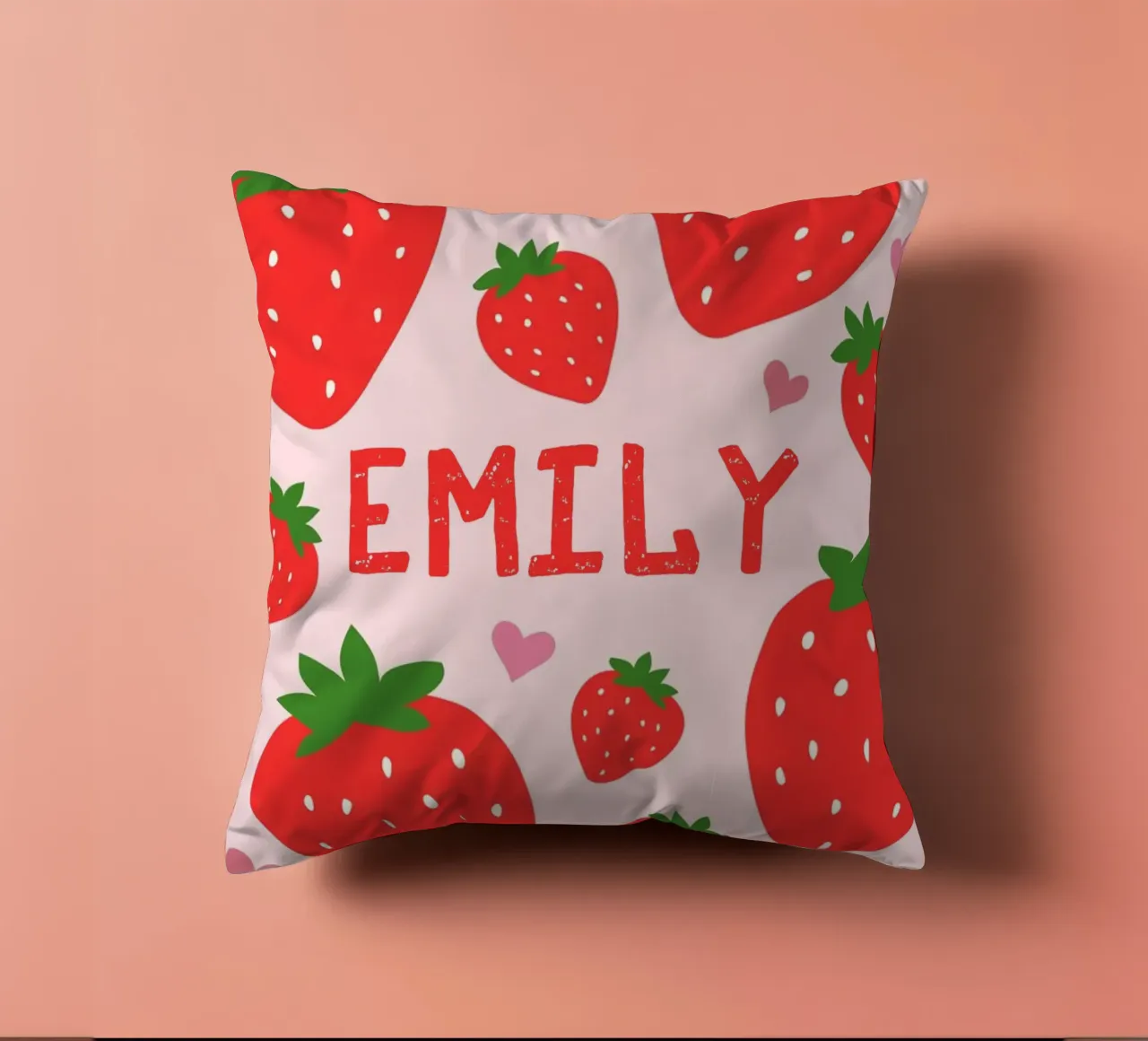 Erdbeeren | Sommer | Ferien | personalisierbar decorative cushion by keinkonzept