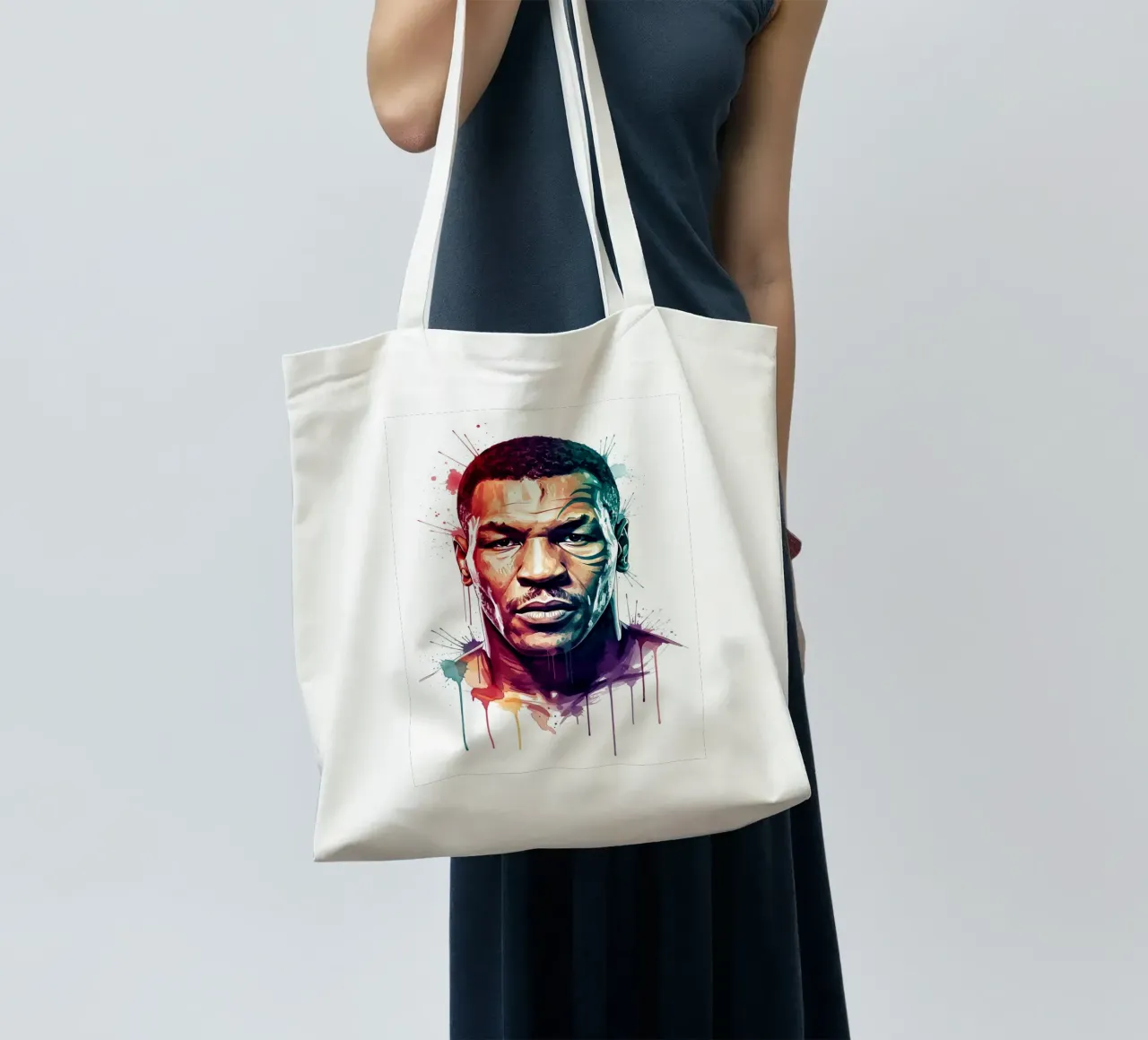Mike Tyson art tote bag by Lembayung art