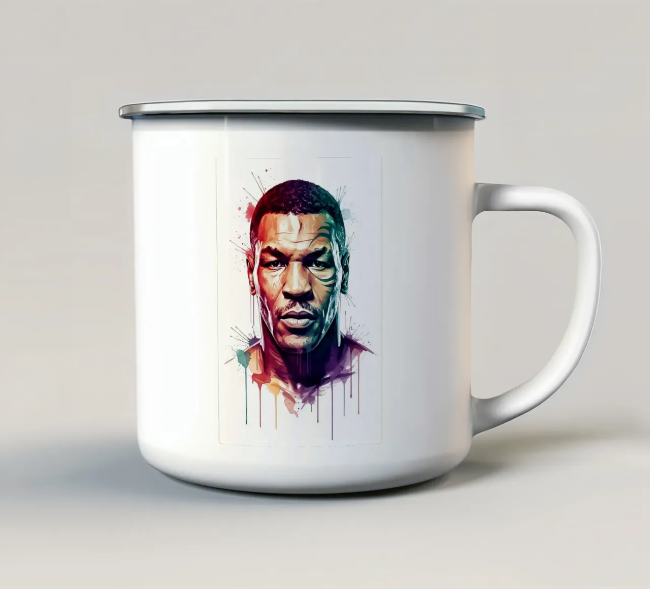 Mike Tyson art enamel mug by Lembayung art