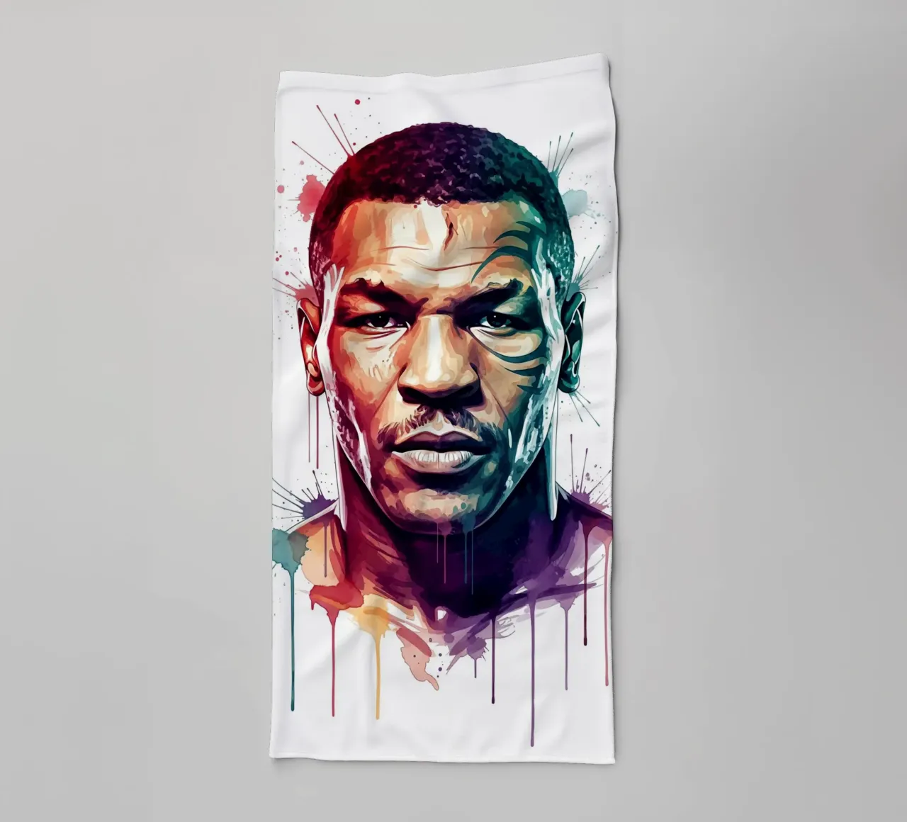 Mike Tyson art towel by Lembayung art