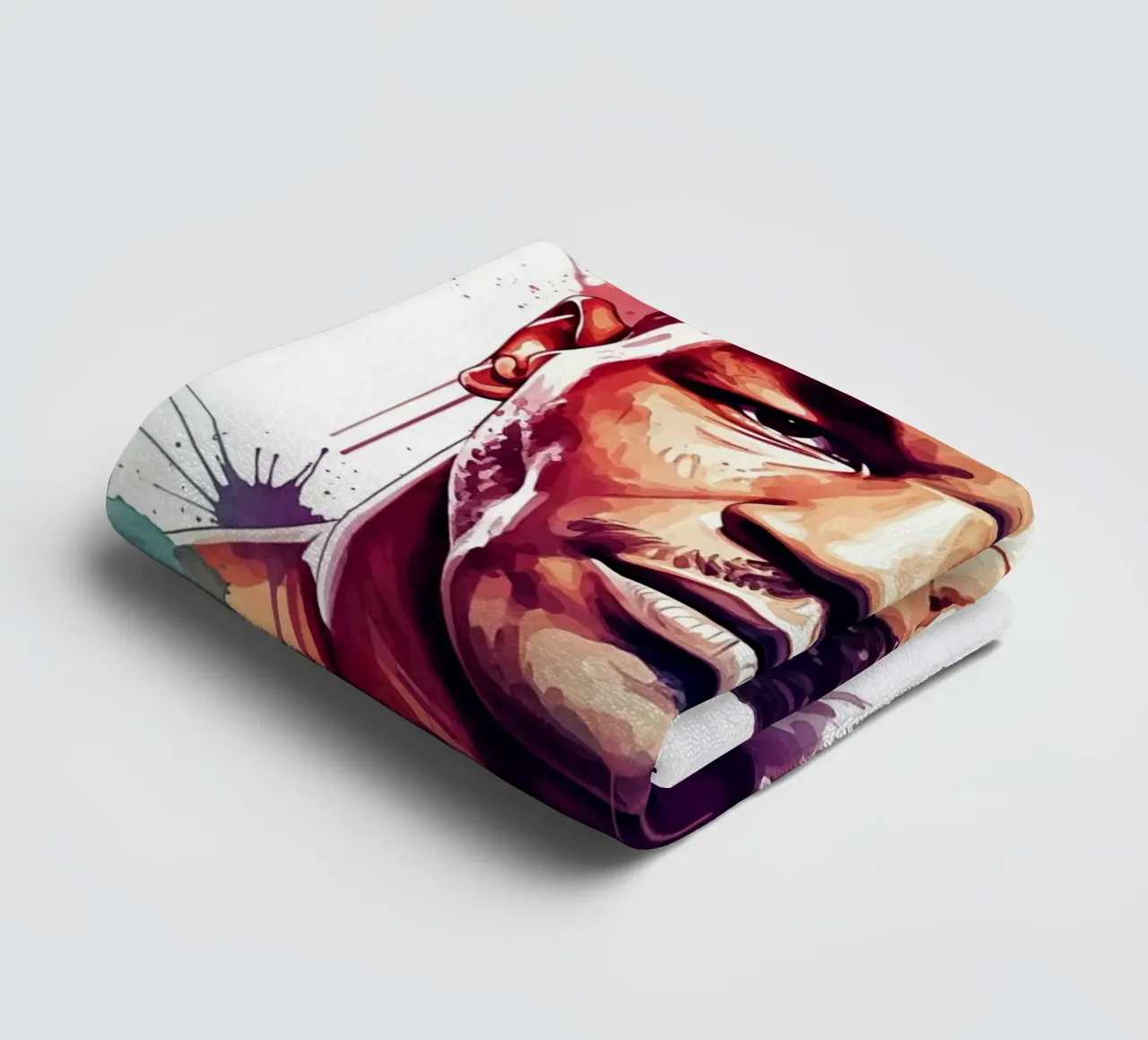 Mike Tyson art towel by Lembayung art