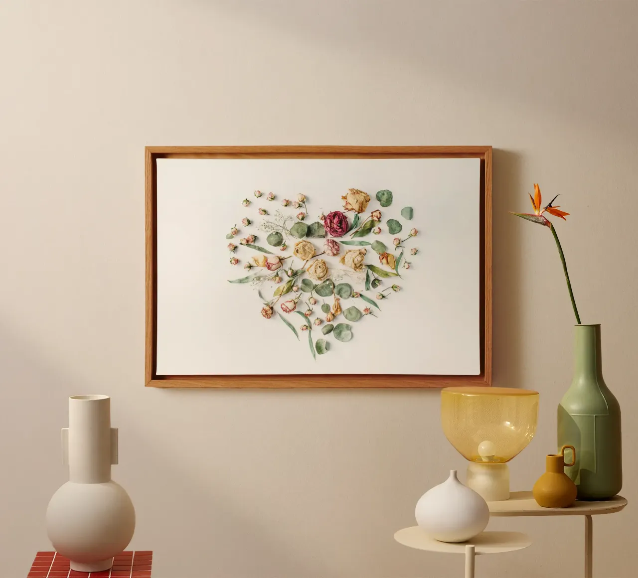 Note floreali d'amore tela con Cornice a cassetta da StillVibe Home