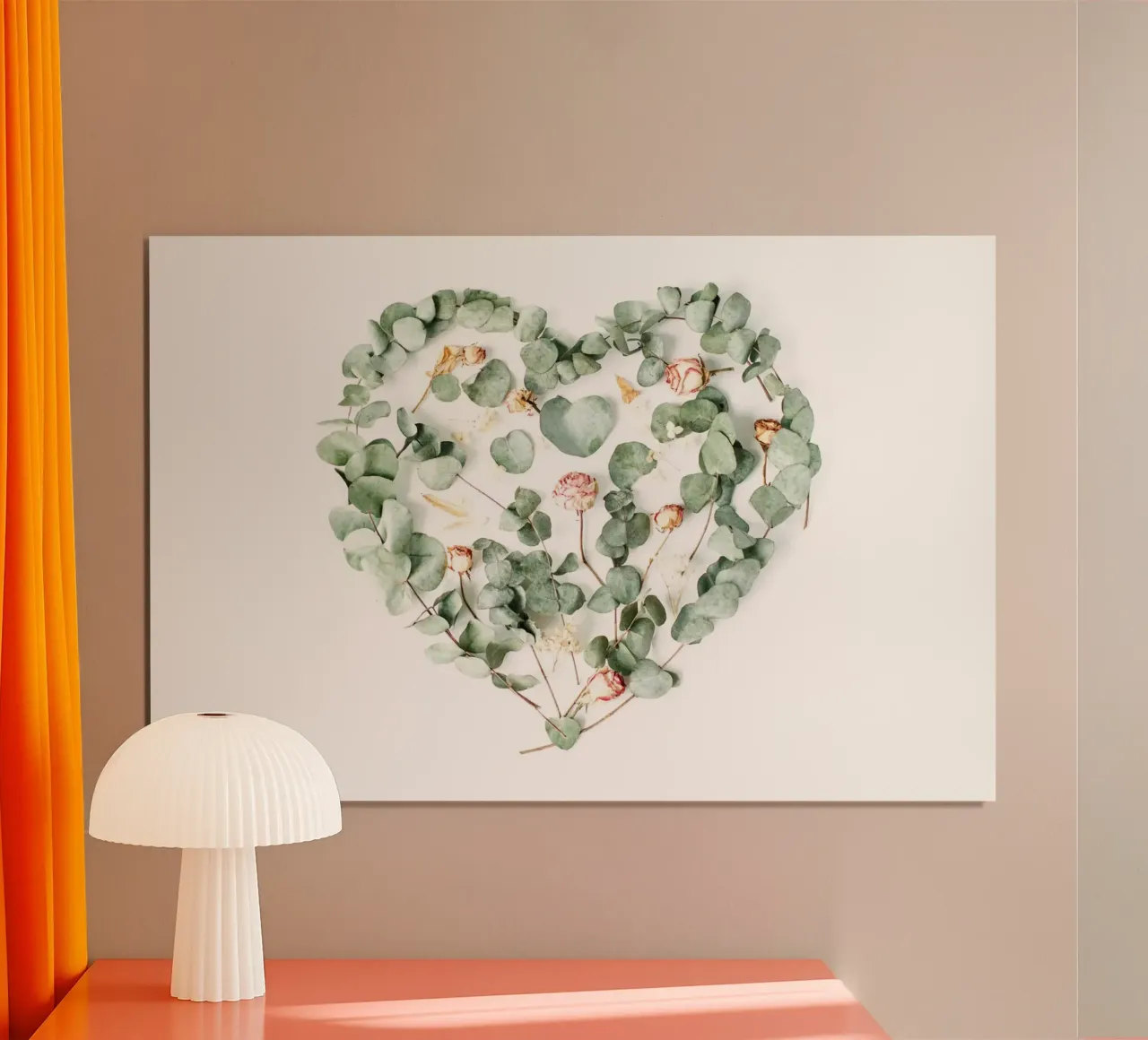Note floreali d'amore poster con telaio in alluminio da StillVibe Home
