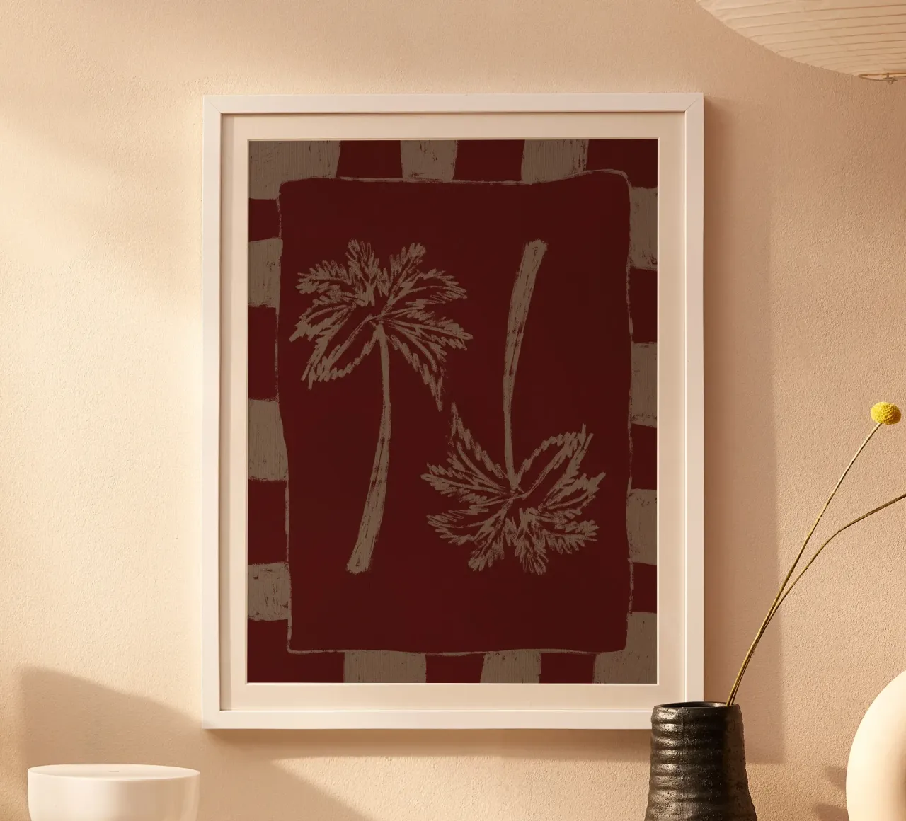 Paradiso delle palme poster con telaio in plastica da Shatha Al Dafai