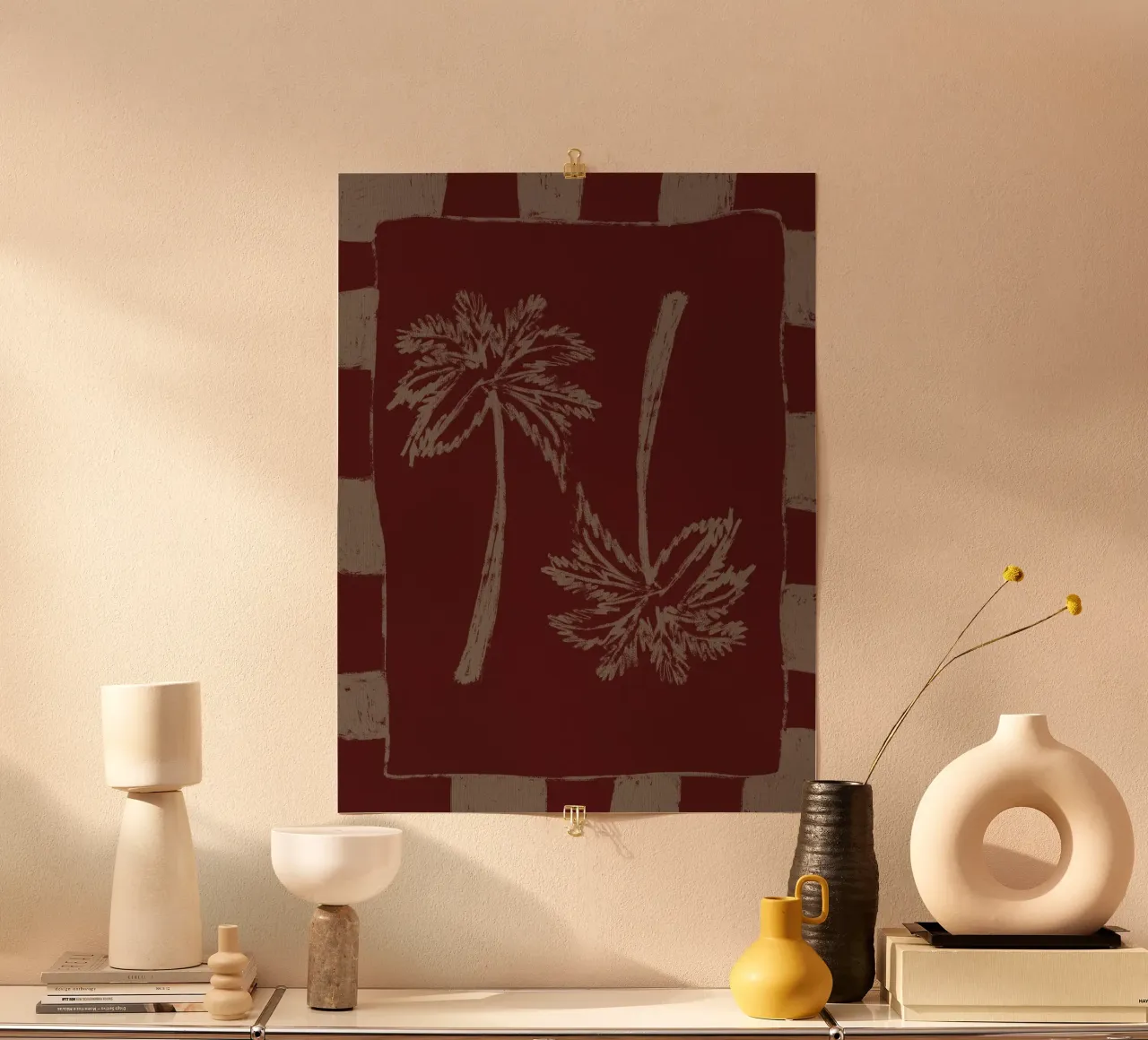 Paradiso delle palme poster con telaio in plastica da Shatha Al Dafai