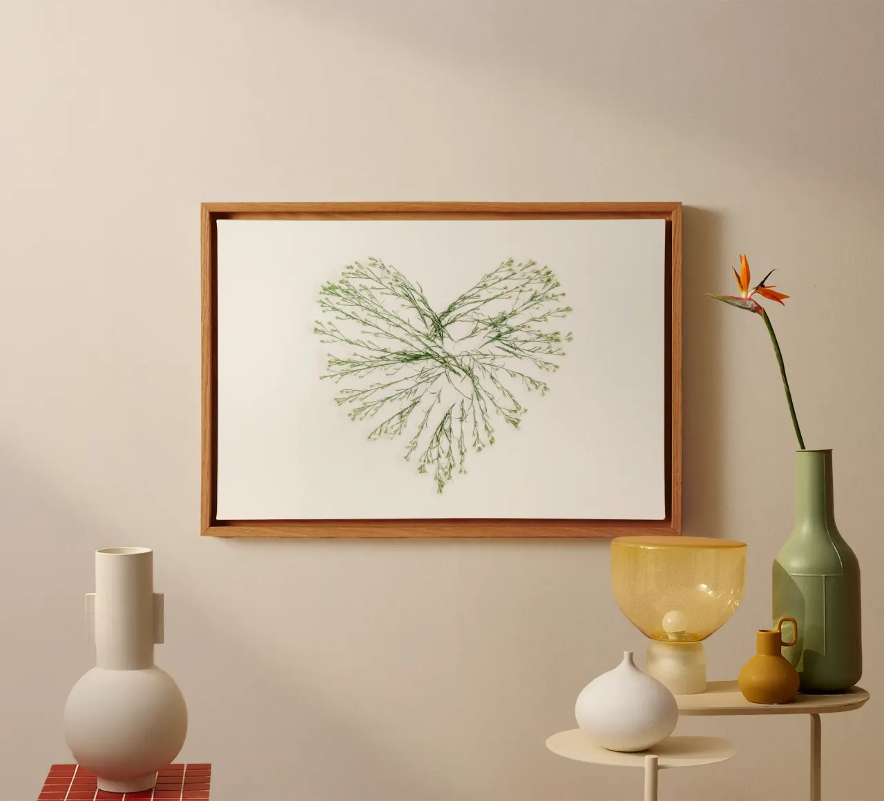 Note floreali d'amore tela con Cornice a cassetta da StillVibe Home