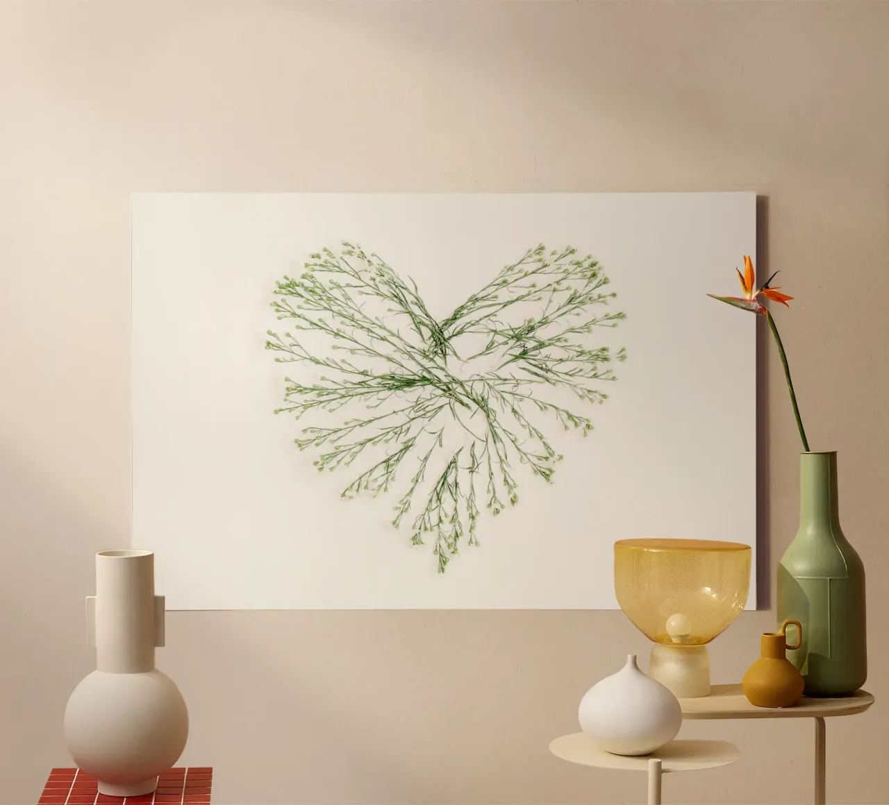 Note floreali d'amore tela con Cornice a cassetta da StillVibe Home