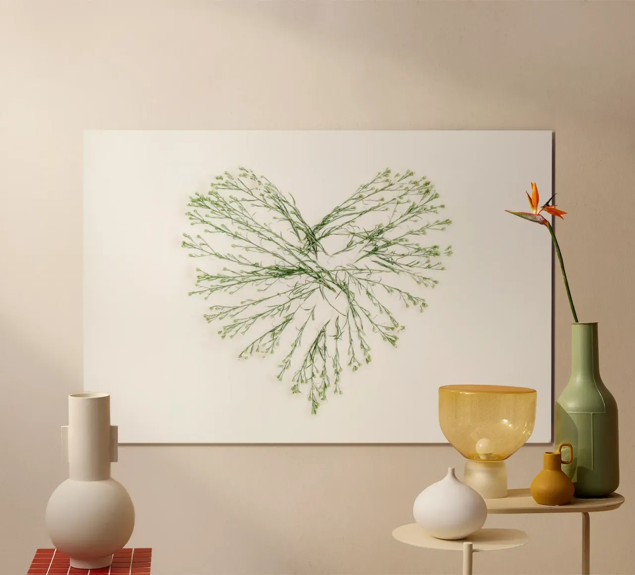 Note floreali d'amore poster con telaio in alluminio da StillVibe Home
