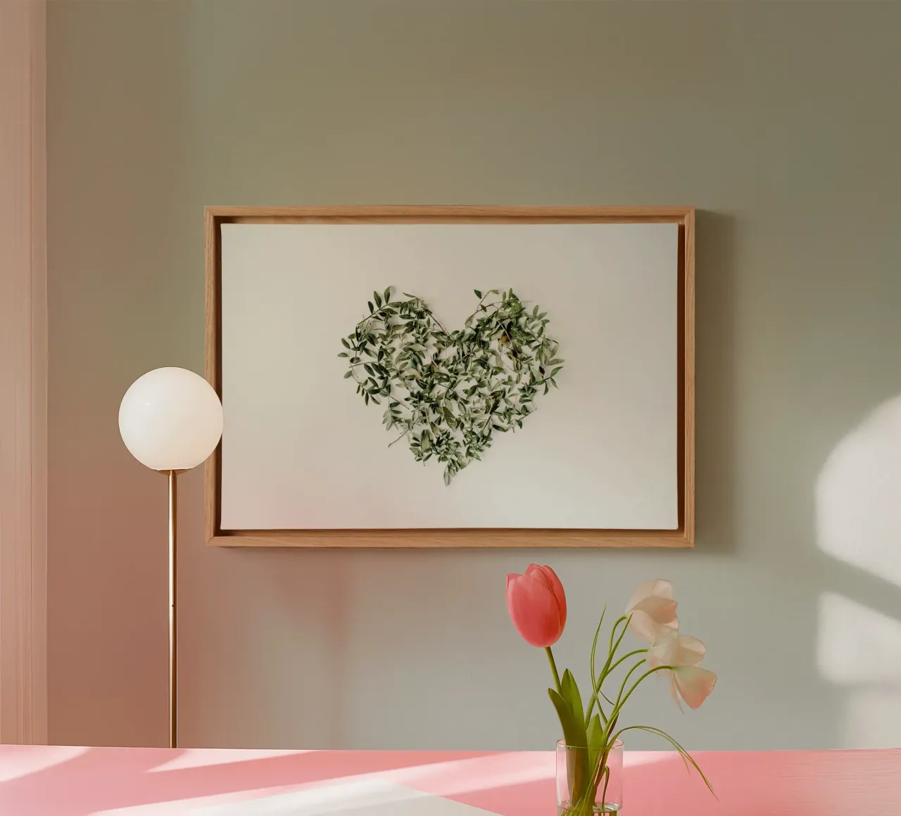 Note floreali d'amore tela con Cornice a cassetta da StillVibe Home