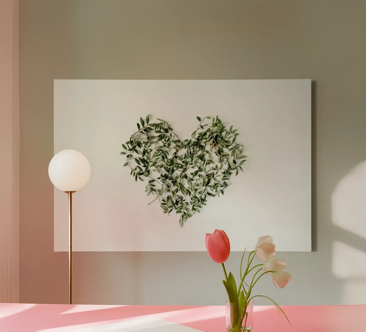 Note floreali d'amore tela con Cornice a cassetta da StillVibe Home