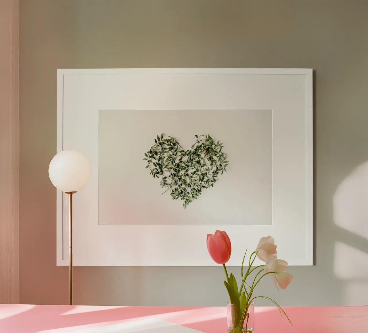 Note floreali d'amore poster con telaio in alluminio da StillVibe Home