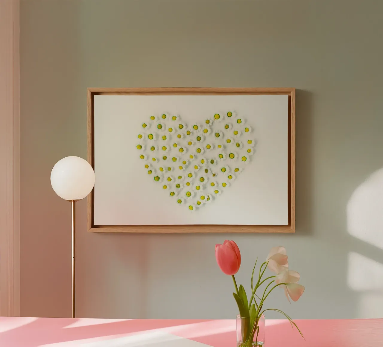 Note floreali d'amore tela con Cornice a cassetta da StillVibe Home