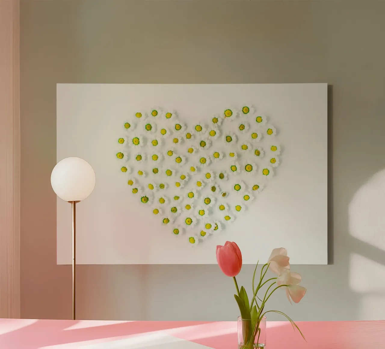 Note floreali d'amore tela con Cornice a cassetta da StillVibe Home