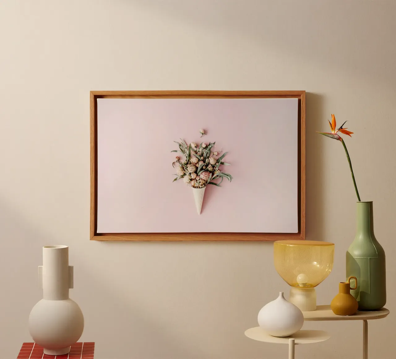 Note floreali d'amore tela con Cornice a cassetta da StillVibe Home
