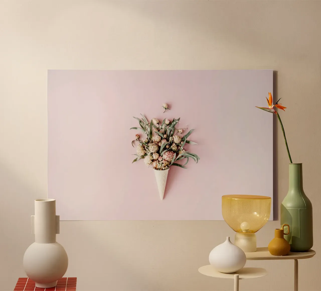 Note floreali d'amore tela con Cornice a cassetta da StillVibe Home