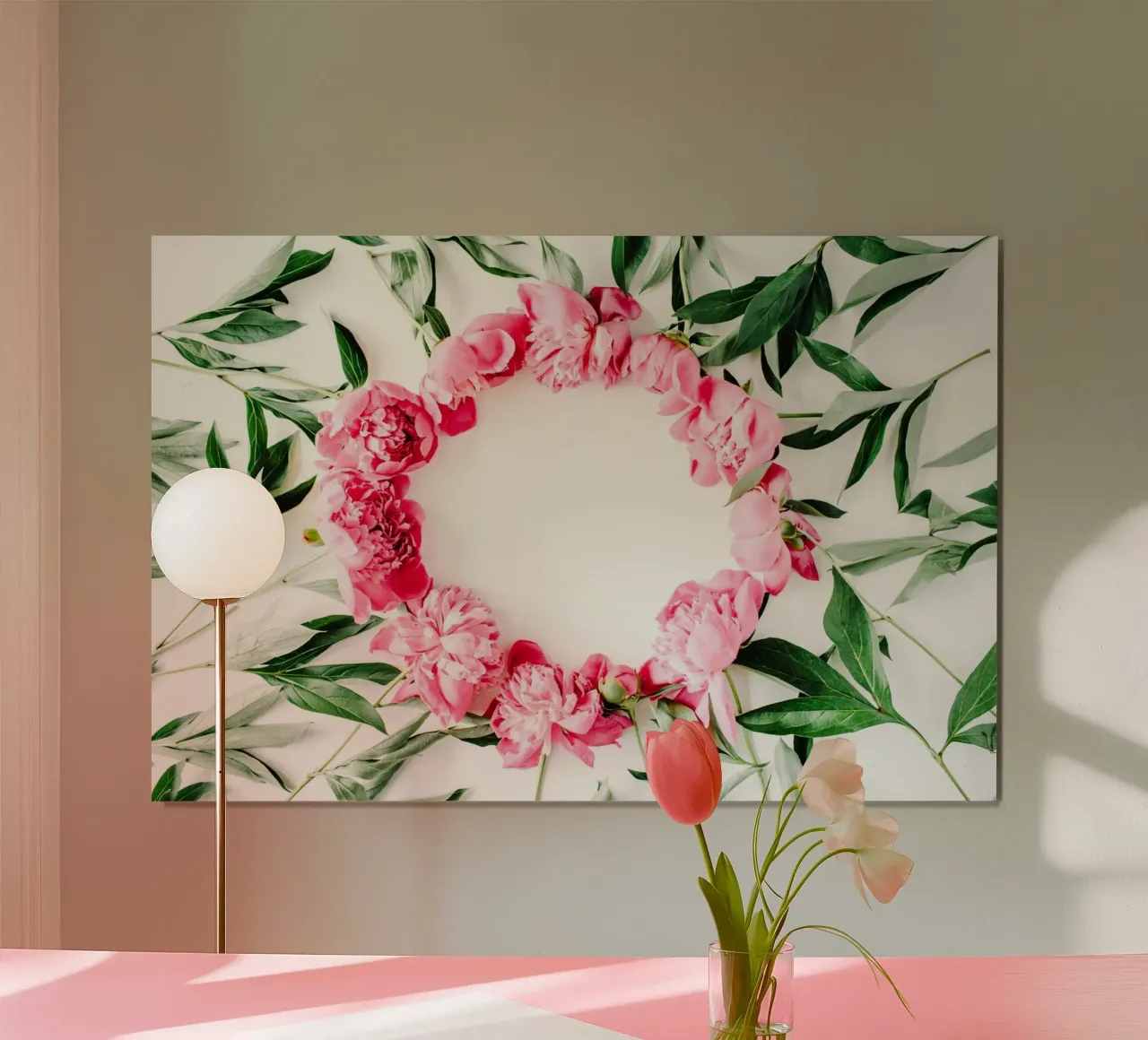 Note floreali d'amore poster con telaio in alluminio da StillVibe Home