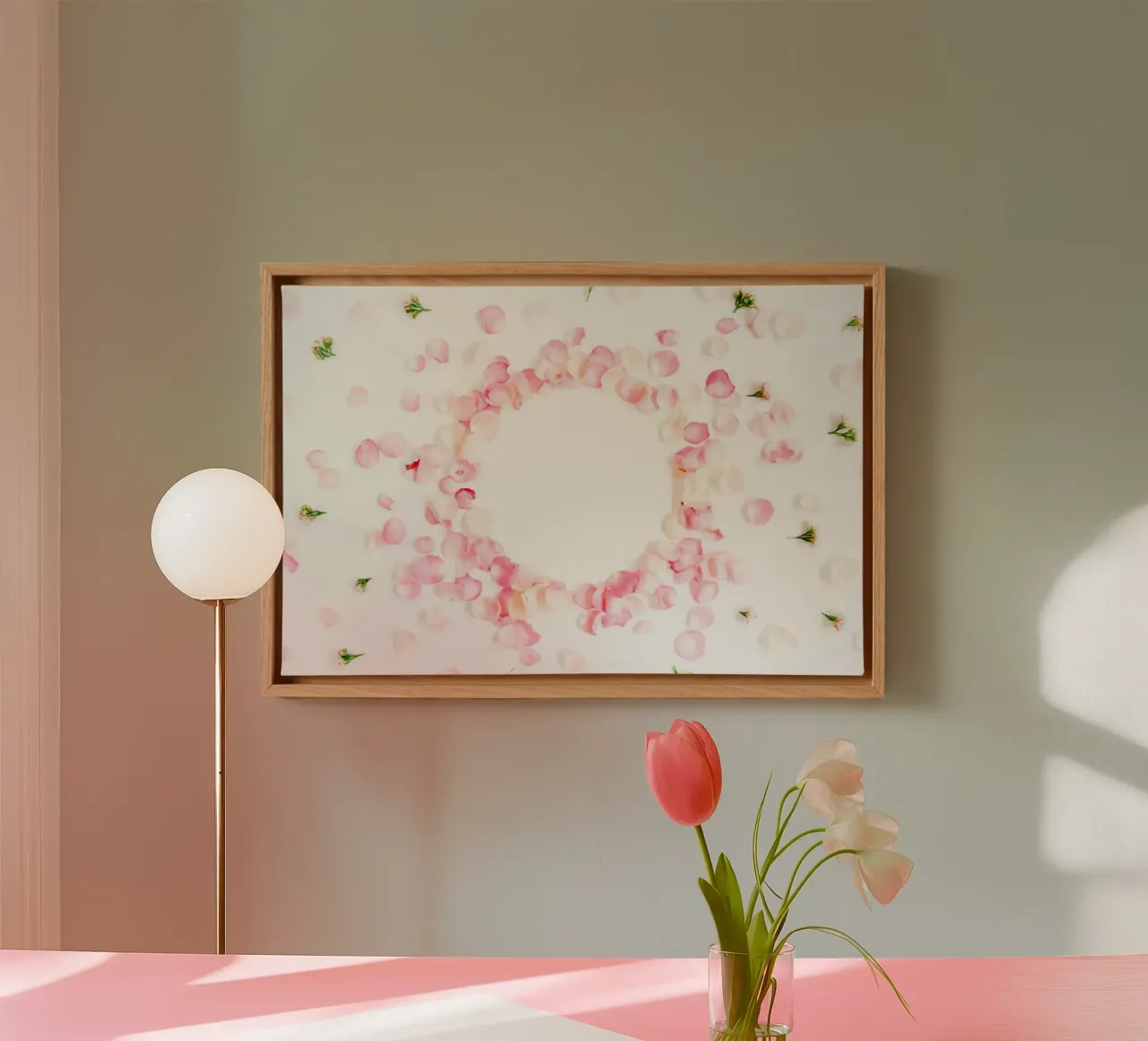 Note floreali d'amore tela con Cornice a cassetta da StillVibe Home