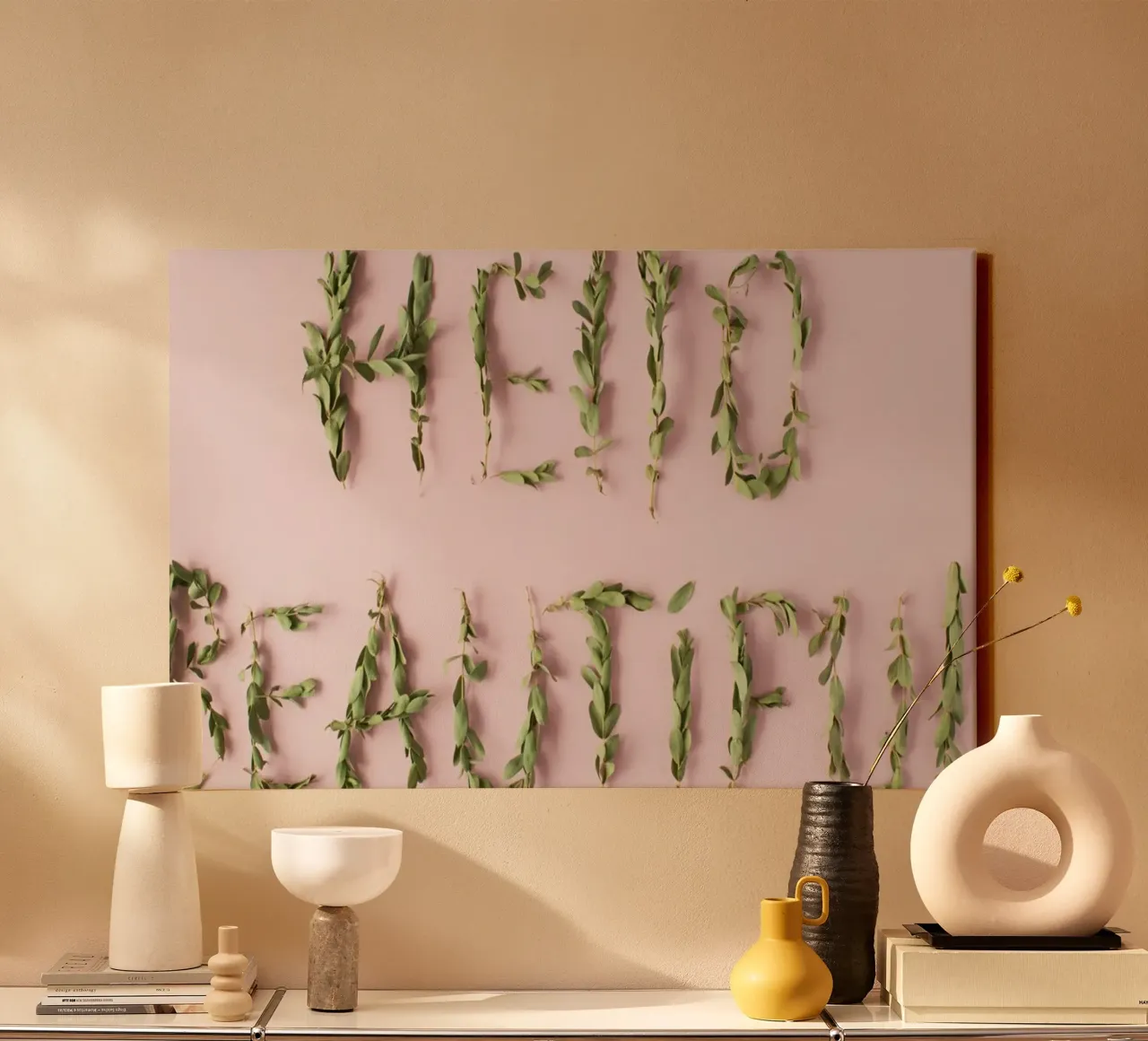 Note floreali d'amore tela con Cornice a cassetta da StillVibe Home