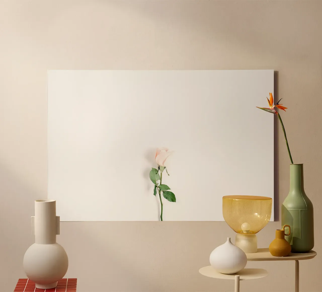 Note floreali d'amore tela con Cornice a cassetta da StillVibe Home
