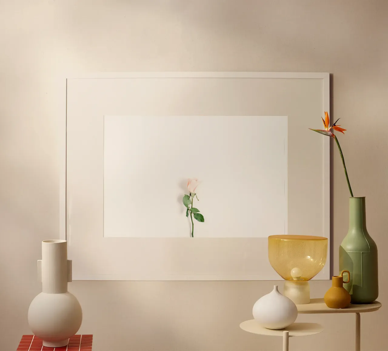 Note floreali d'amore poster con telaio in alluminio da StillVibe Home