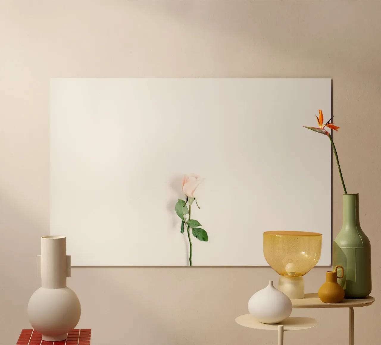 Note floreali d'amore poster con telaio in alluminio da StillVibe Home