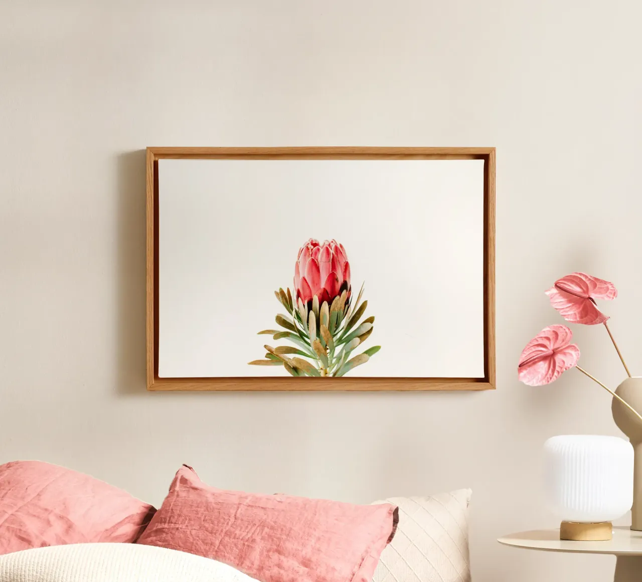 Note floreali d'amore tela con Cornice a cassetta da StillVibe Home