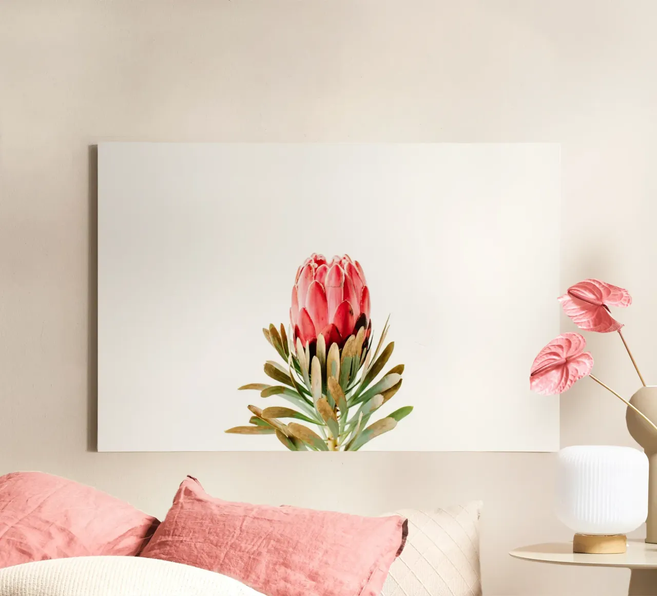 Note floreali d'amore tela con Cornice a cassetta da StillVibe Home
