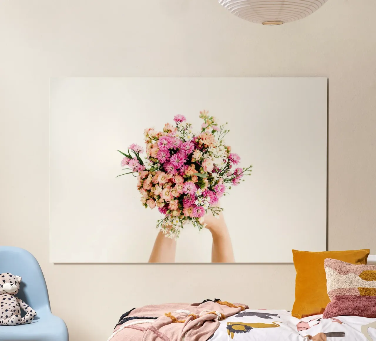 Note floreali d'amore poster con telaio in alluminio da StillVibe Home