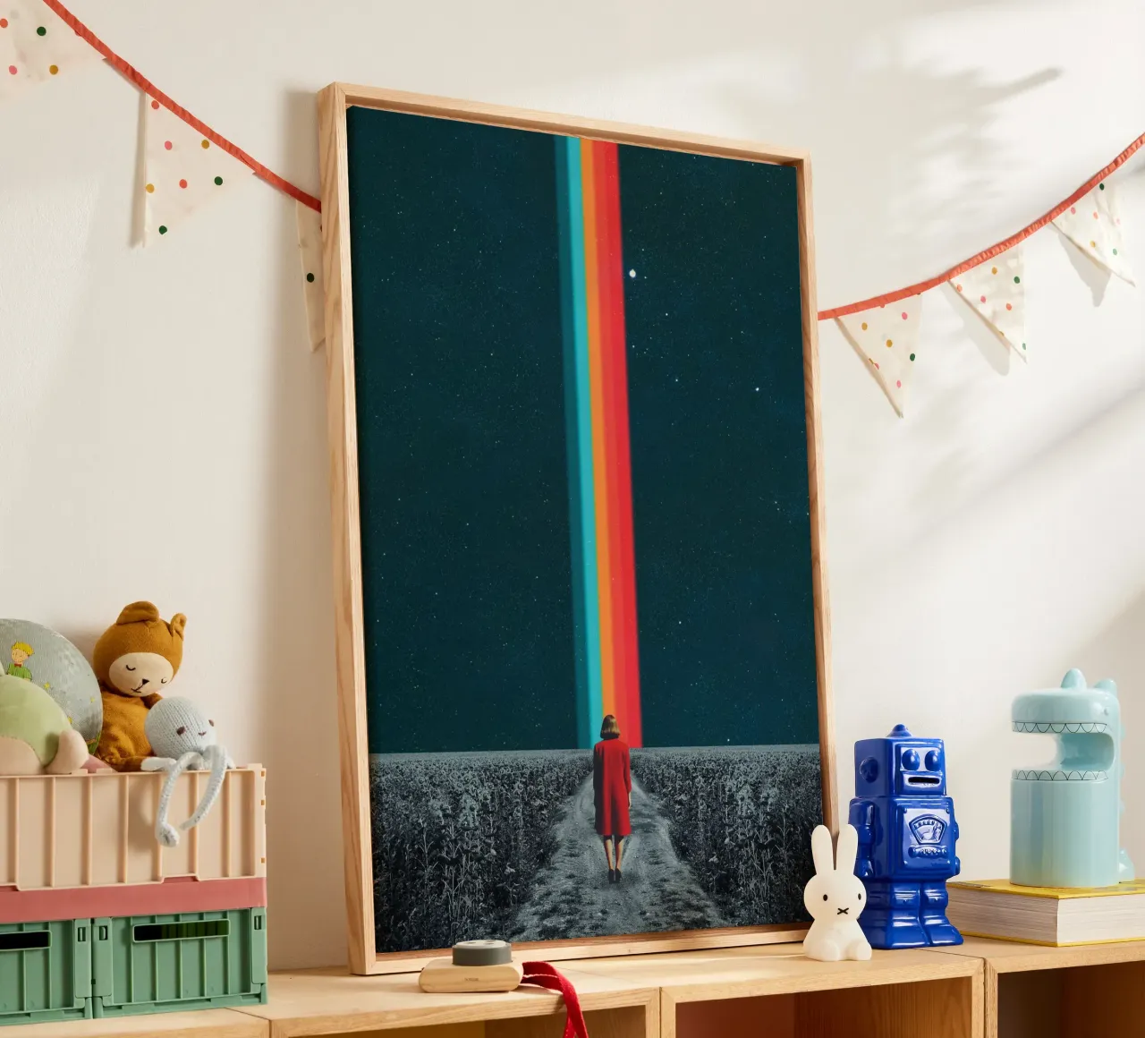 Seguite il vostro cammino - Collage minimalista tela con Cornice a cassetta da Dapidoka