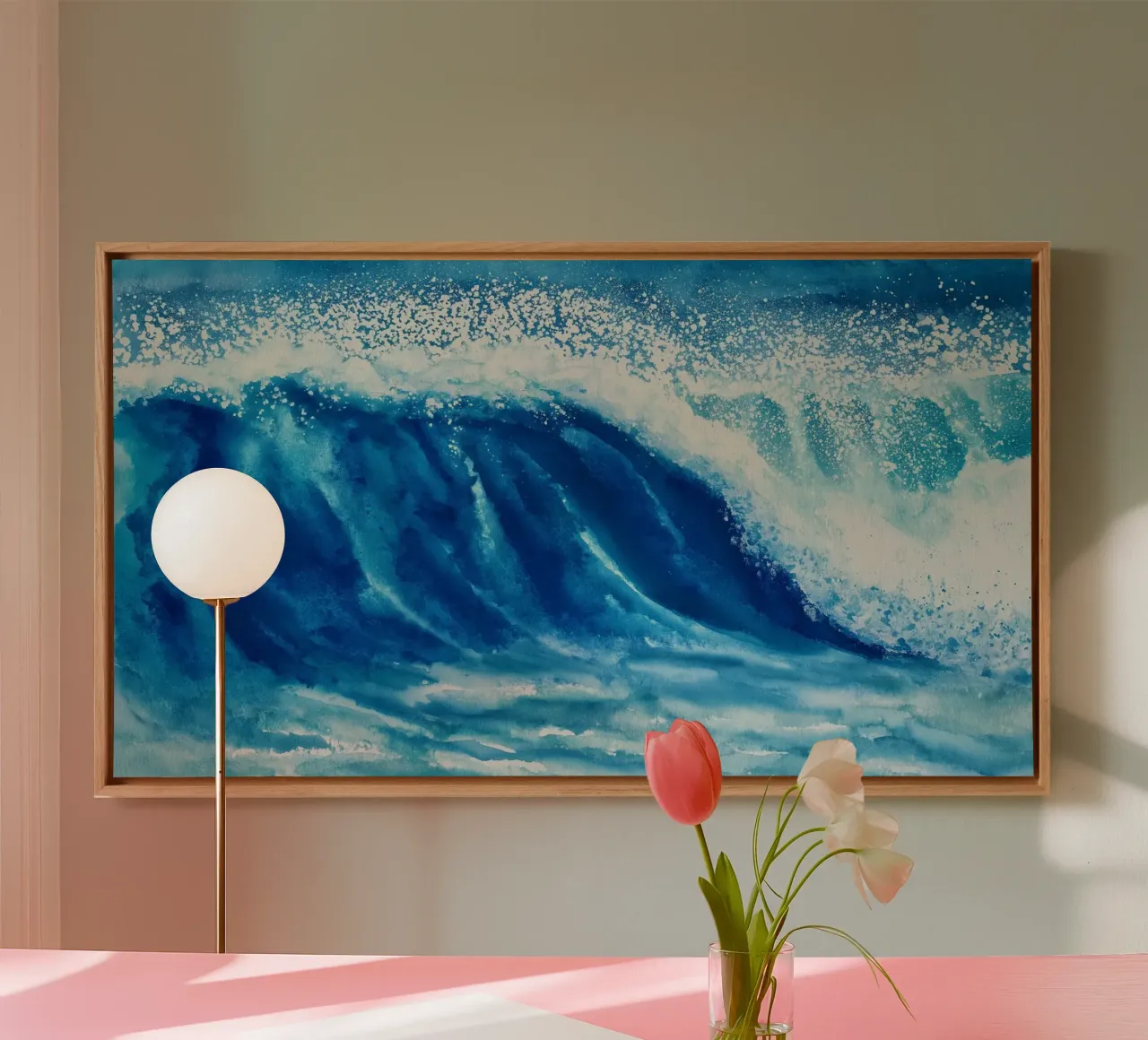 Ondata di mare tela con Cornice a cassetta da Matthias Keller Studio