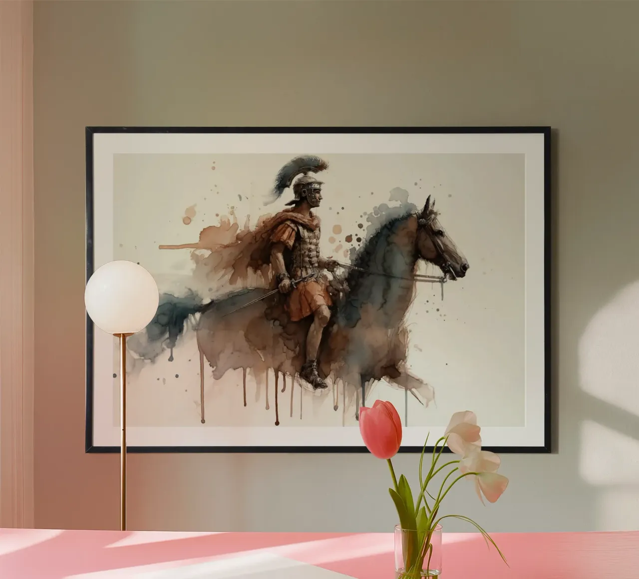 Römischer Krieger zu Pferd Poster von Chromatic Fusion Studio