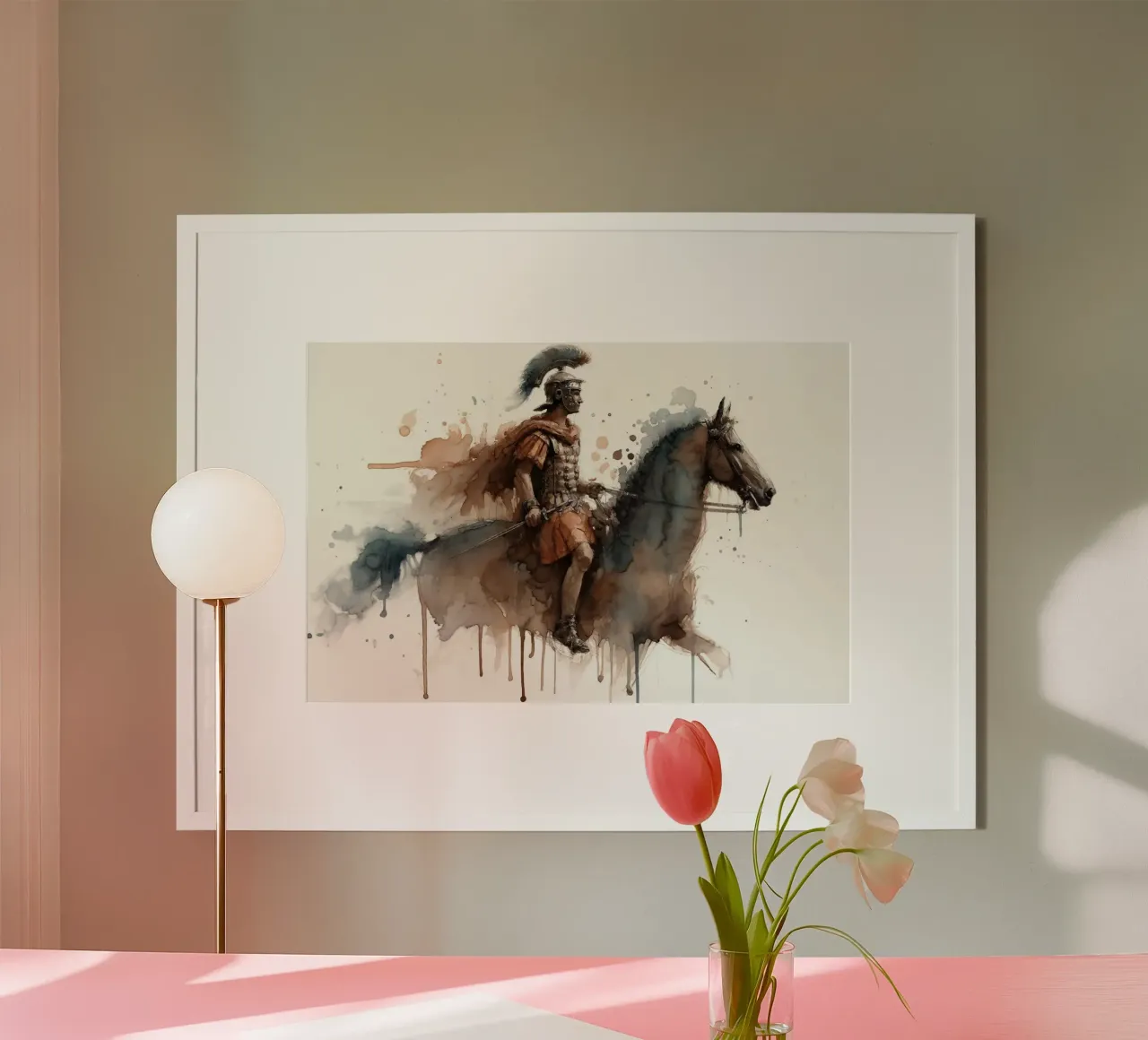 Römischer Krieger zu Pferd Poster von Chromatic Fusion Studio