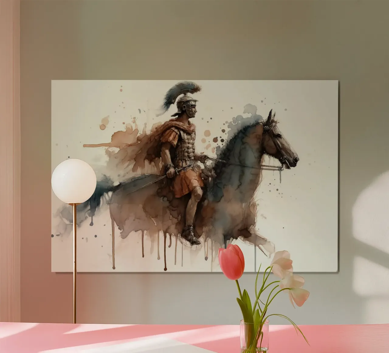 Römischer Krieger zu Pferd Poster von Chromatic Fusion Studio