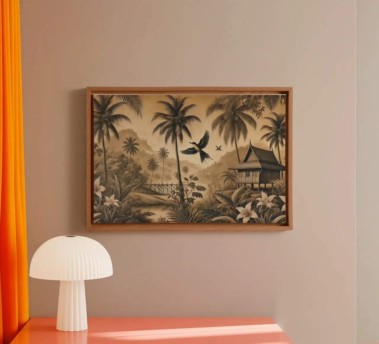 Rustiek toevluchtsoord in de jungle canvas met Baklijst van Chromatic Fusion Studio